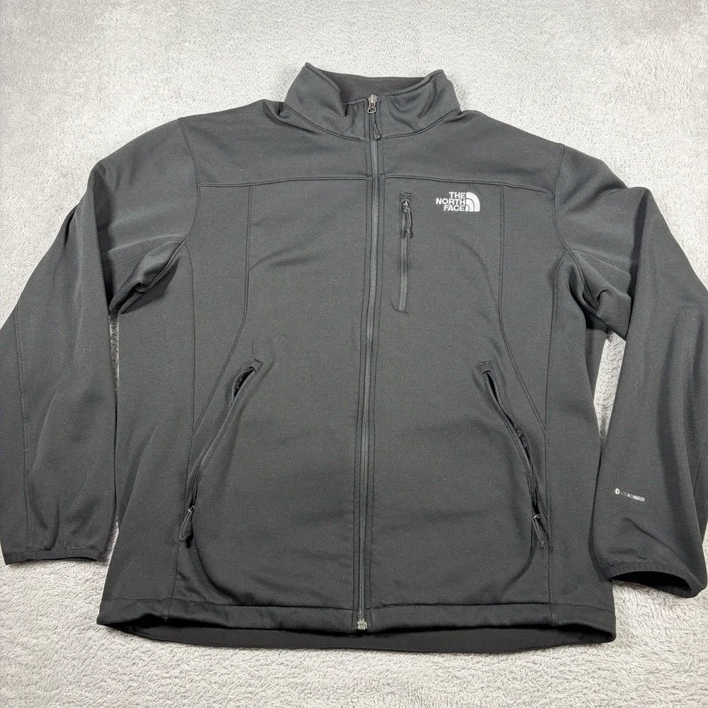 The North Face Softshell Fleece Jacket Mens XL Black Apex Hiking Outdoors